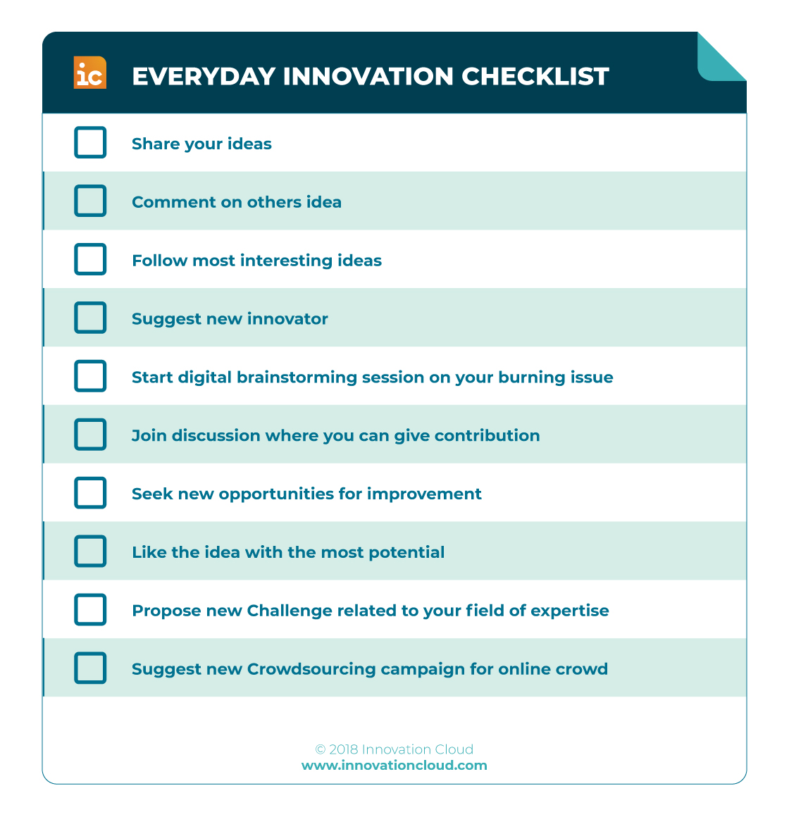 Embrace innovation Innovation Checklist for executives and employees